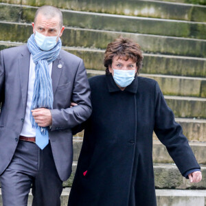 Roselyne Bachelot - Sorties des Obsèques du danseur étoile Patrick Dupond en l'église Saint-Roch à Paris, France, le 11 mars 2021..