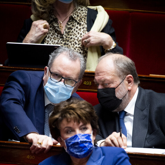 Richard Ferrand, président de l'Assemblee Nationale Eric Dupond Moretti, garde des Sceaux, ministre de la Justice Roselyne Bachelot, ministre de la Culture - Questions au Gouvernement à l'Assemblée nationale à Paris, France, le 9 mars 2021. © Jean-Baptiste Autissier/Panoramic/Bestimage