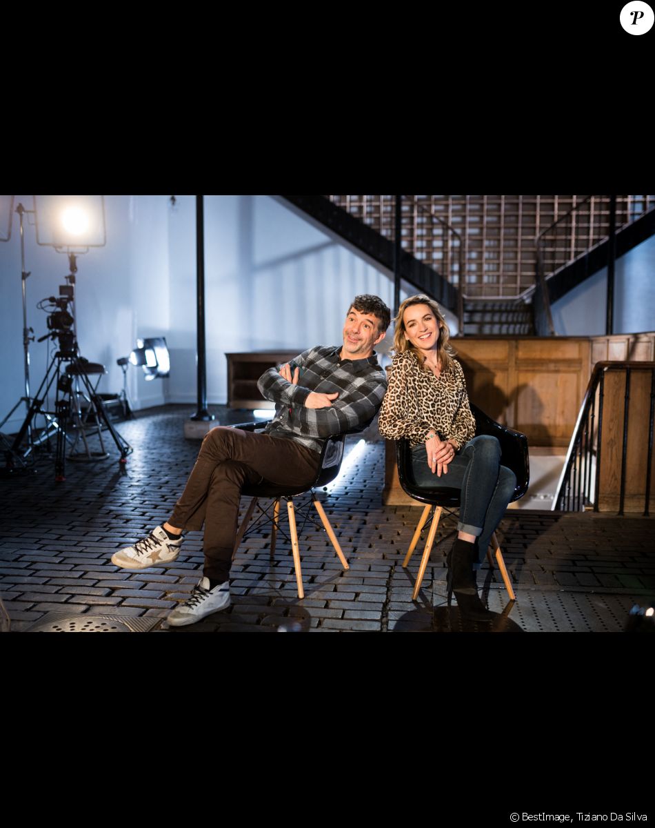 Stéphane Plaza et Laetitia Barlerin lors de l'enregistrement de l'émission "Animaux Stars" présentée par Bernard Montiel et diffusée le 3 avril 2021 à 17h30, à Paris, France, le 2 février 2021. © Tiziano Da Silva/Bestimage