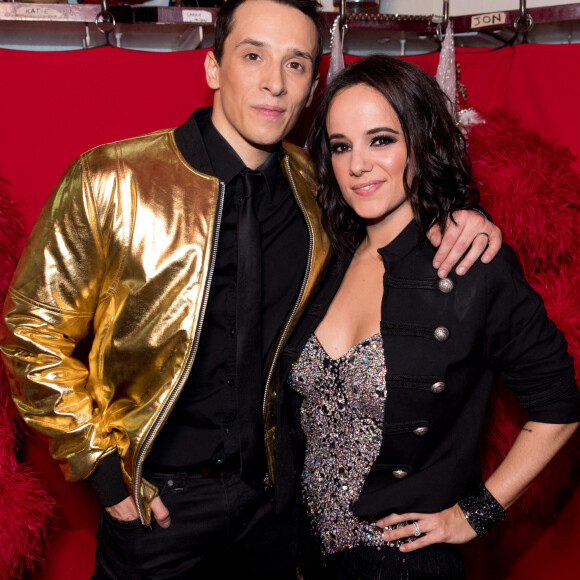 Grégoire Lyonnet et sa femme Alizée - Backstage de l'émission "Tous au Moulin Rouge pour le sidaction" au Moulin Rouge à Paris le 20 mars 2017. © Cyril Moreau - Dominique Jacovides / Bestimage