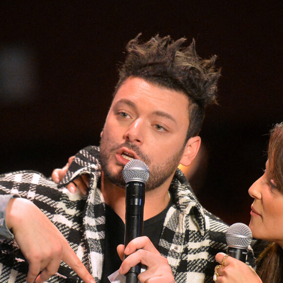 Exclusif - Camille Lellouche et Kev Adams au livestream "CamKev Comedy and Songs" diffusé sur la plateforme de streaming Gigson.live, au théâtre Mogador. Paris, France, le 5 avril 2021. © Veeren/Bestimage