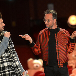 Exclusif - Camille Lellouche, Kev Adams et Jarry au livestream "CamKev Comedy and Songs" diffusé sur la plateforme de streaming Gigson.live, au théâtre Mogador. Paris, France, le 5 avril 2021. © Veeren/Bestimage