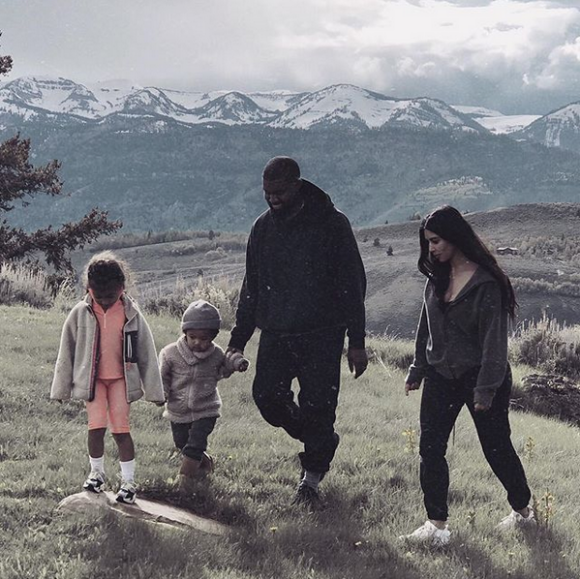 Kim Kardashian, Kanye West et leurs enfants North et Saint West. Mai 2018.