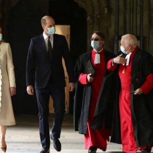 Le prince William, duc de Cambridge, et Catherine (Kate) Middleton, duchesse de Cambridge, lors d'une visite au centre de vaccination de l'abbaye de Westminster à Londres, Royaume Uni, le 23 mars 2021.