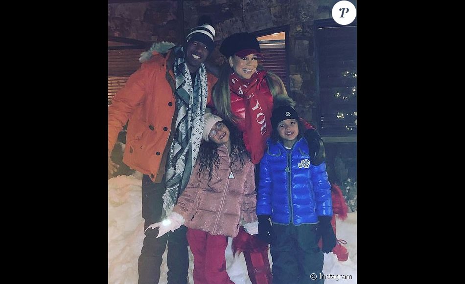 Nick Cannon, Mariah Carey et leurs jumeaux Monroe et Moroccan, fêtent Noël à Aspen (Colorado). Décembre 2018.
