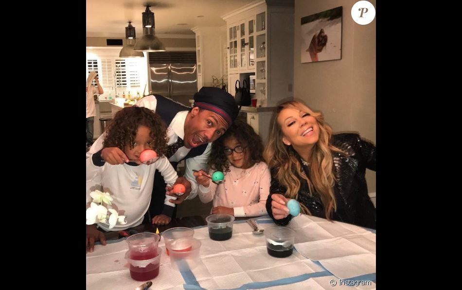 Mariah Carey fête Pâques avec ses enfants et son ex Nick Cannon. Instagram, le 16 avril 2017