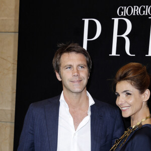 Le prince Emmanuel-Philibert de Savoie et la Princesse Clotilde de Savoie (Clotilde Courau) - Photocall du defile de mode Haute-Couture Automne-Hiver 2013/2014 "Armani" a Paris le 2 juillet 2013.