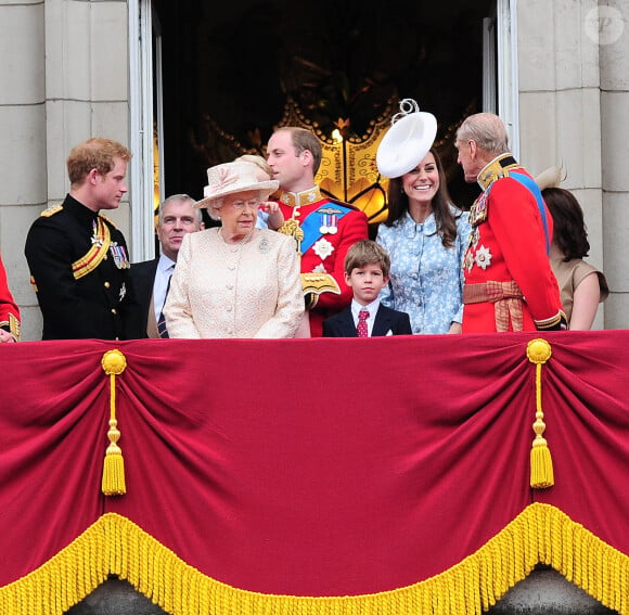 Le prince Philip, duc d'Edimbourg, Catherine Kate Middleton , duchesse de Cambridge - La famille royale d'Angleterre assiste à la parade "Trooping the colour" à Londres en 2015.