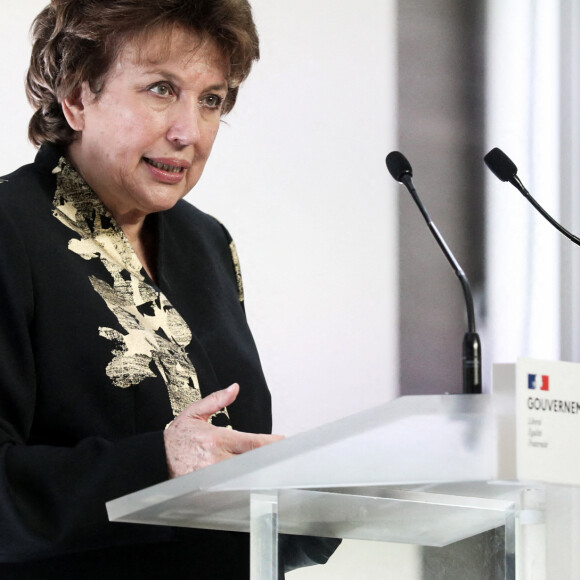 Roselyne Bachelot, ministre de la Culture - Conférence de presse du Premier ministre sur l'application des mesures pour lutter contre la deuxième vague de l'épidémie de coronavirus, le 29 octobre 2020. © Stéphane Lemouton / Bestimage