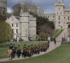 The Kings Troop Royal Horse Artillery lors des répétitions pour les funérailles du prince Philip, duc d'Edimbourg, au château de Windsor, Royaume Uni, le 15 avril 2021.