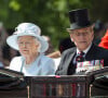 La reine Elisabeth II d'Angleterre, le prince Philip, duc d'Edimbourg - La famille royale d'Angleterre au palais de Buckingham pour assister à la parade "Trooping The Colour" à Londres.