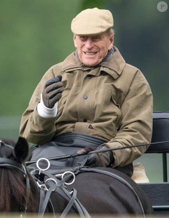 Le prince Philip, duc d'Edimbourg - Lady Louise Windsor participe à un cours de conduite de calèche au Royal Windsor Horse Show. Windsor, le 9 mai 2019.