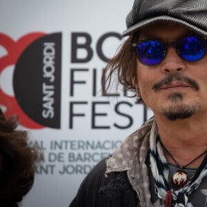 L'acteur américain Johnny Depp présente le film "Minamata" lors de la 5ème édition du BCN Film Fest à Barcelone, Espagne, le 16 avril 2021.