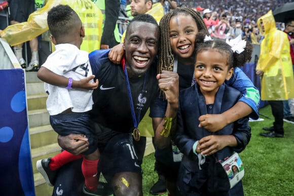 Blaise Matuidi et ses enfants Eden, Myliane et Naëlle à l'issue de la finale de la Coupe du Monde de Football 2018 en Russie. Moscou, le 15 juillet 2018 © Moreau-Perusseau / Bestimage