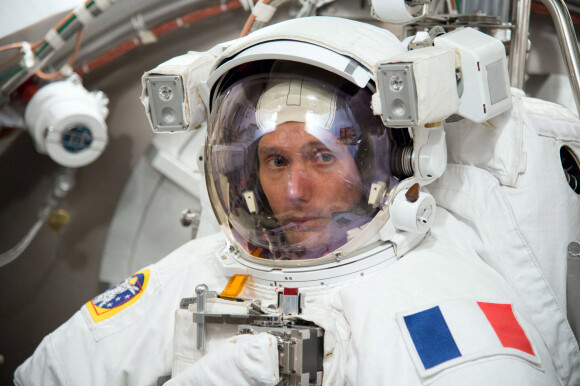 Le spationaute français Thomas Pesquet prépare son voyage vers la station spatiale internationale à Houston le 10 mai 2016.