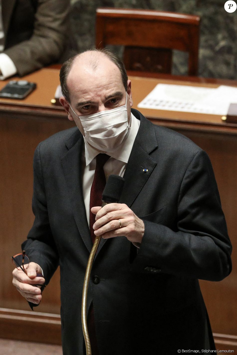 Jean Castex, premier ministre lors de la séance de questions au gouvernement à l'Assemblée Nationale à Paris le 2 février 2021. © Stéphane Lemouton / Bestimage