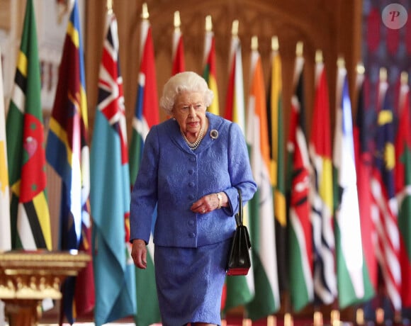 La reine Elisabeth II préside la journée du Commonwealth au chateau Windsor, Royaume Uni, le 6 mars 2021. 
