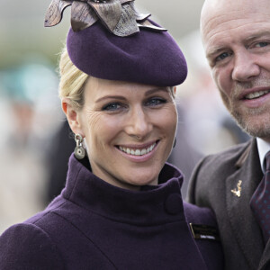 Zara Phillips (Zara Tindall) et son mari Mike Tindall - Arrivées au Festival Cheltenham - Jour quatre, le 13 mars 2020.