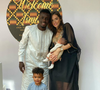 Le footballeur Idrissa Gana Gueye, son épouse Pauline et leurs deux enfants, Isaac et Ismaël.