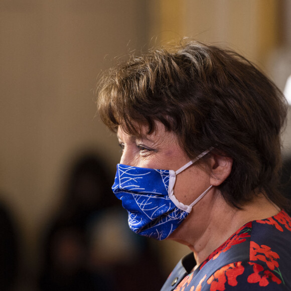 Roselyne Bachelot, ministre de la Culture assiste à la remise du Prix Ilan Halimi à l'Hotel Matignon à Paris, France, le 11 février 2021. © Pierre Perusseau/Bestimage