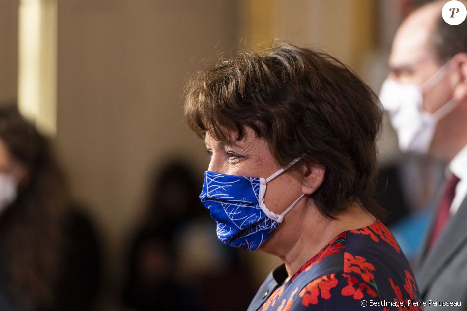 Roselyne Bachelot, ministre de la Culture assiste à la remise du Prix Ilan Halimi à l'Hotel Matignon à Paris, France, le 11 février 2021. © Pierre Perusseau/Bestimage