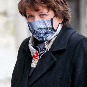 La ministre de la Culture Roselyne Bachelot - Messe en hommage à Robert Hossein en l'église Saint-Sulpice à Paris. Le 9 février 2021