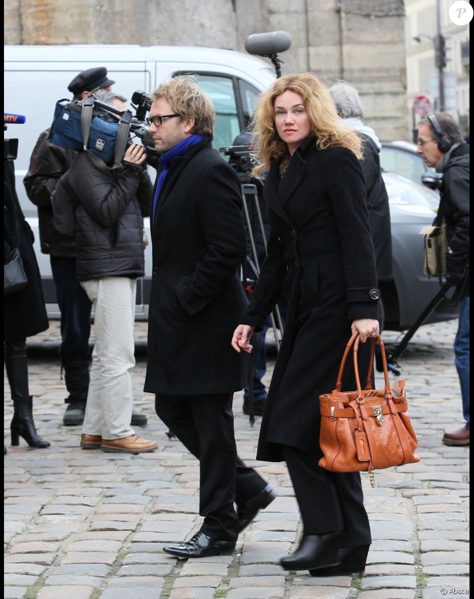 Florian Zeller et Marine Delterme aux obsèques de Jacques Chancel. Photo Nasser Berzane/ABACAPRESS.COM