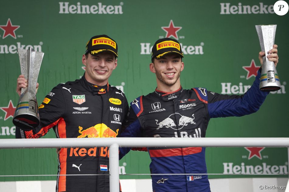 Max Verstappen et Pierre Gasly -au Grand Prix de Formule 1 du Brésil à Sao Paulo, le 17 novembre 2019.