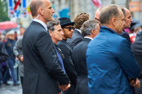 Nelson Piquet et Lewis Hamilton aux obsèques de Niki Lauda, à Vienne, le 29 mai 2019.