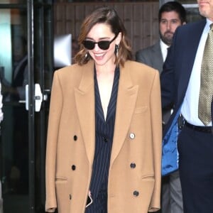 Emilia Clarke quitte l'hôtel Crosby à New York. L'actrice est en pleine promotion pour le nouveau film 'Last Christmas', le 30 octobre 2019.