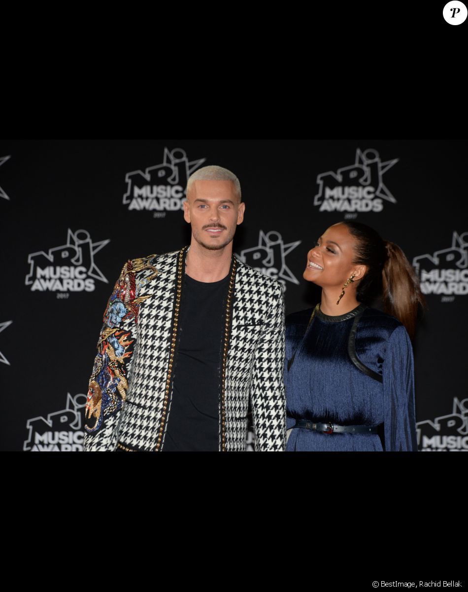 Le chanteur français M. Pokora (Matt Pokora) et sa compagne la chanteuse américaine Christina Milian - 19ème édition des NRJ Music Awards à Cannes le 4 novembre 2017. © Rachid Bellak/Bestimage