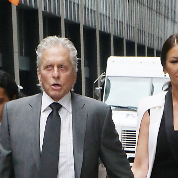 Michael Douglas et sa femme Catherine Zeta-Jones lors d'un dîner au Paley Center for Media à New York. Le 12 septembre 2019.
