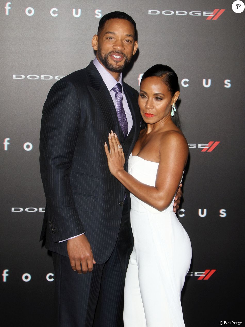 Will Smith et sa femme Jada Pinkett Smith - Avant-première du film "Focus" à Hollywood, le 24 février 2015.