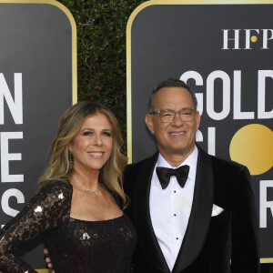 Tom Hanks et sa femme Rita Wilson - Photocall de la 77ème cérémonie annuelle des Golden Globe Awards au Beverly Hilton Hotel à Los Angeles, le 5 janvier 2020. © Kevin Sullivan via ZUMA Wire / Bestimage