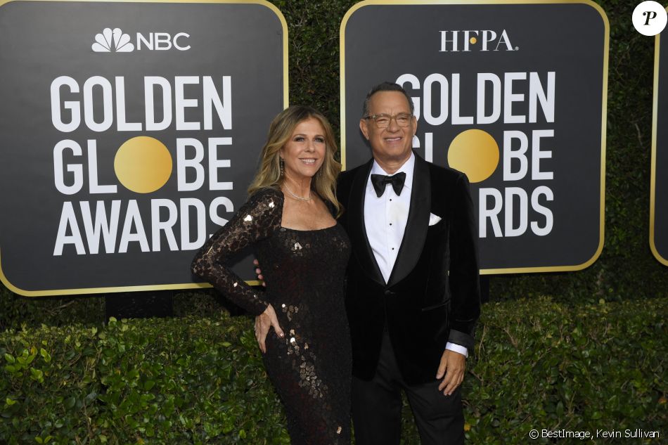 Tom Hanks et sa femme Rita Wilson - Photocall de la 77ème cérémonie annuelle des Golden Globe Awards au Beverly Hilton Hotel à Los Angeles, le 5 janvier 2020. © Kevin Sullivan via ZUMA Wire / Bestimage