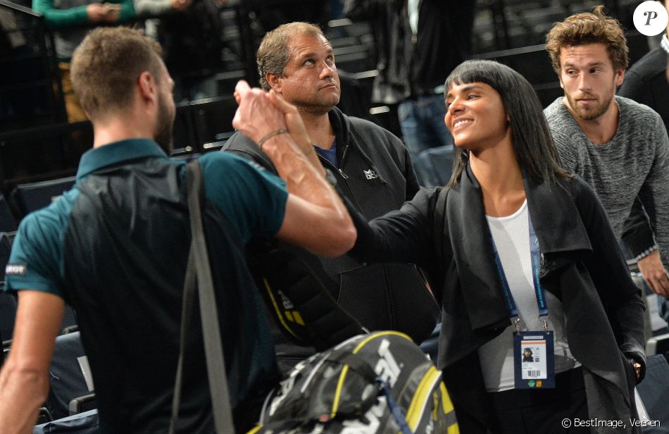 Shy'm (Tamara Marthe) et son petit-ami Benoît Paire - La chanteuse Shy'm (Tamara Marthe) encourage son petit-ami Benoît Paire lors du tournoi BNP Paribas Masters à l'Accor Hotels Arena à Paris le 3 novembre 2015. © Veeren / Bestimage