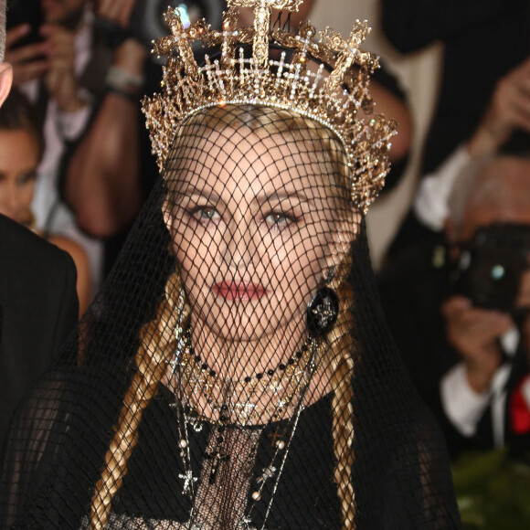 Madonna à l'ouverture de l'exposition Heavenly Bodies: Fashion and the Catholic Imagination à New York, le 7 mai 2018. © Nancy Kaszerman via ZUMA Wire / Bestimage