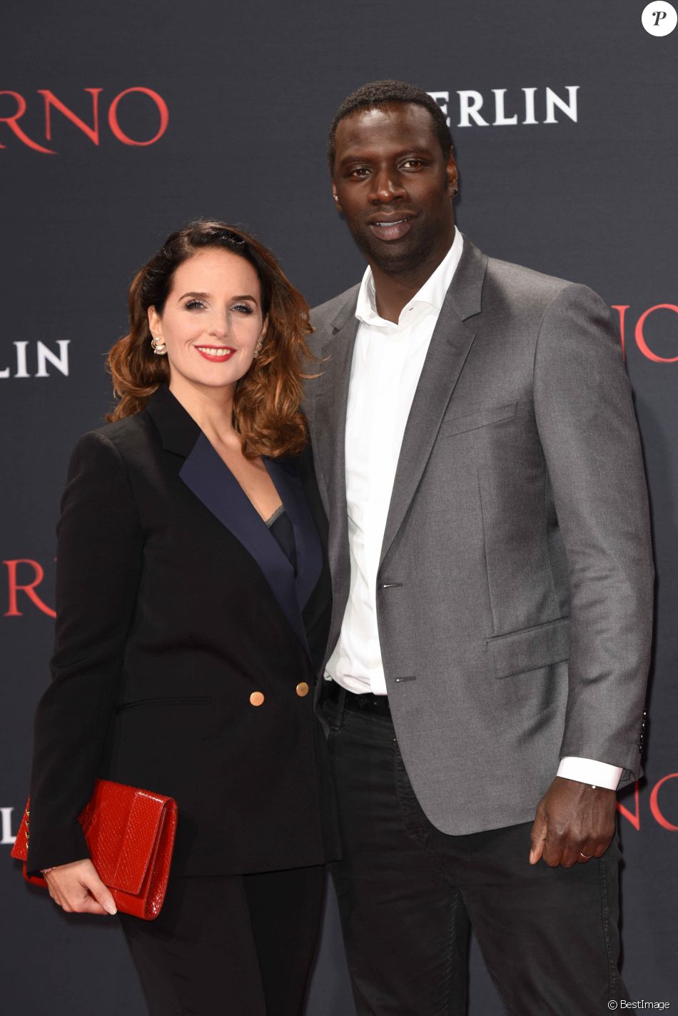 Omar Sy et sa femme Hélène - Première du film "Inferno" à Berlin.