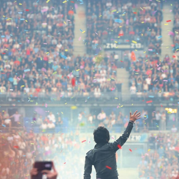 Nicola Sirkis et son groupe Indochine en concert au Stade France à Paris. Le 27 juin 2014