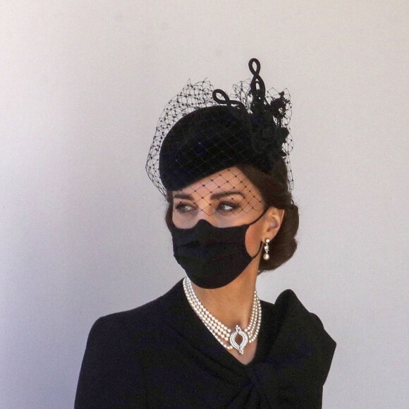 Catherine Kate Middleton, la duchesse de Cambridge - Arrivées aux funérailles du prince Philip, duc d'Edimbourg à la chapelle Saint-Georges du château de Windsor, le 17 avril 2021.