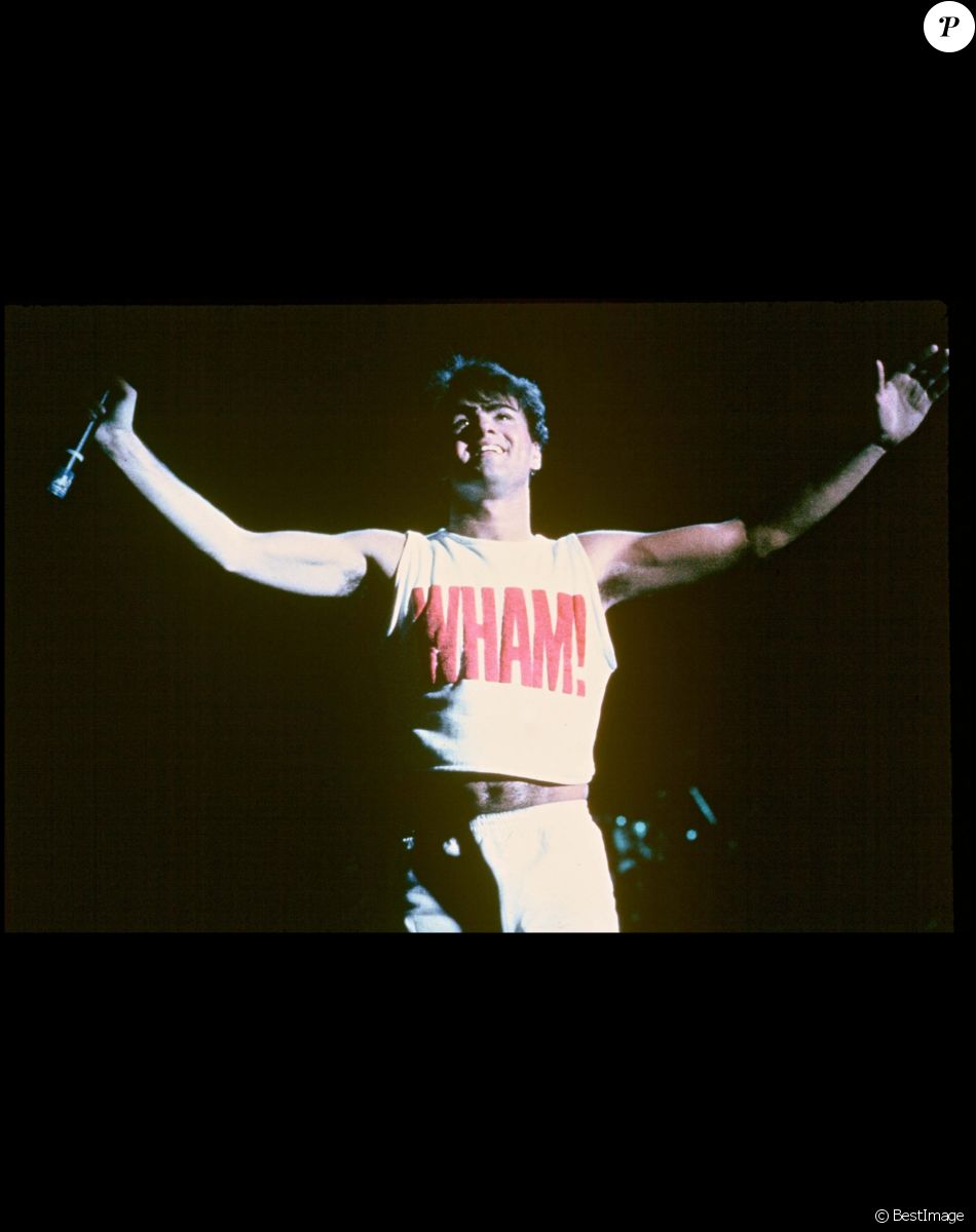 George Michael et Wham! en concert à Londres en 1985.