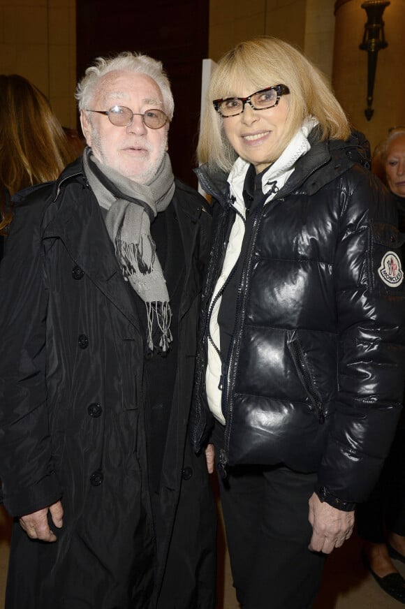 Exclusif - Jean-Yves Bouvier et Mireille Darc - Vernissage de l'exposition "Visa" de Christophe Dardeau à la galerie Breheret à Paris, le 4 novembre 2014.