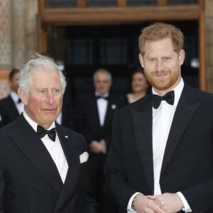 Le prince Charles, prince de Galles, le prince Harry, duc de Sussex, à la première de la série Netflix "Our Planet" au Musée d'Histoires Naturelles à Londres