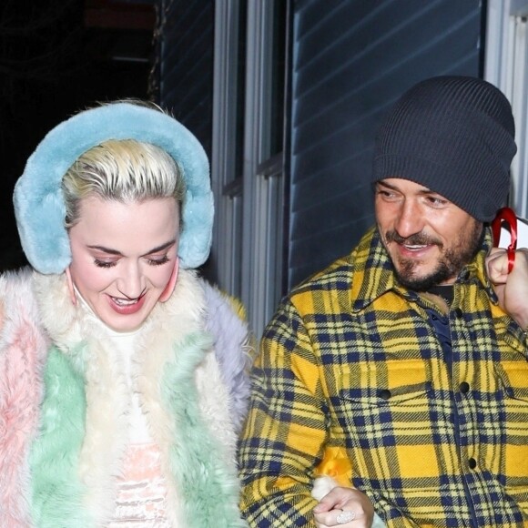Exclusif - Katy Perry et Orlando Bloom arrivent au restaurant Matsuhisa dans la station de Aspen, le 2 janvier 2019.