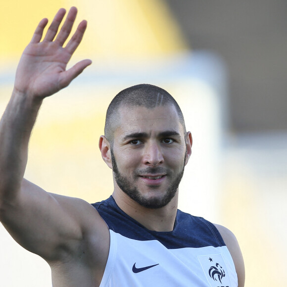 Karim Benzema - Entraînement de l'équipe de France de football à Ribeirao Preto au Brésil.