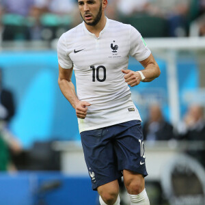 Karim Benzema - Match du groupe E entre la France et la Suisse au stade Fonte Nova à Salvador de Bahia au Brésil, le 20 juin 2014, pendant la coupe du monde de la FIFA 2014.
