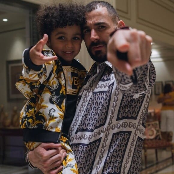 Karim Benzema et son fils Ibrahim. Photo publiée le 27 janvier 2021.