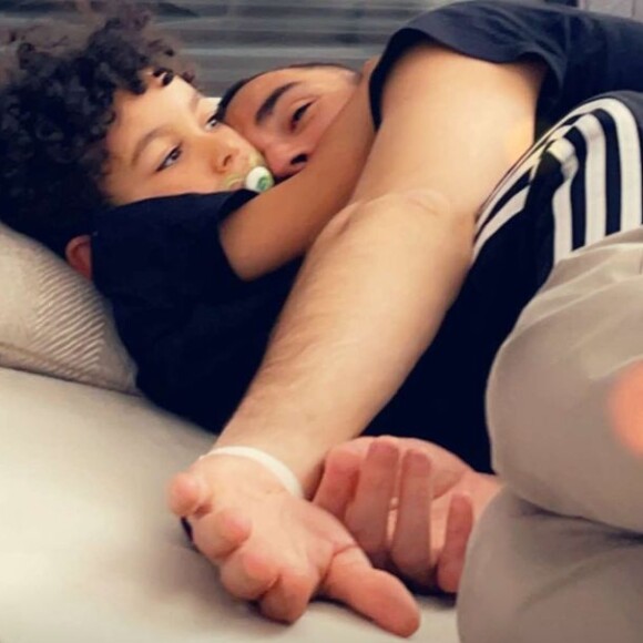 Karim Benzema et son fils Ibrahim. Photo publiée le 6 mars 2021.