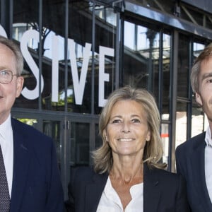 Renaud Donnedieu de Vabres, Claire Chazal et Nicolas Escoulan - Expérience culturelle immersive dans le Hall de la Villette à Paris, le 22 juin 2020. © Olivier Borde/Bestimage