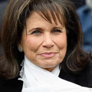 Anne Sinclair - Le président de la République française Emmanuel Macron durant la cérémonie d'hommage national au fondateur, directeur et éditorialiste du Nouvel Observateur Jean Daniel aux Invalides à Paris, France, le 28 février 2020. © Jacques Witt / Pool / Bestimage 